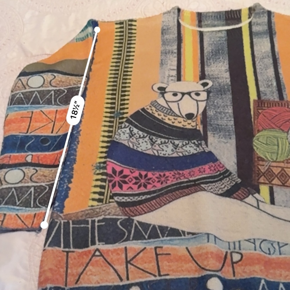 Colorful Bear Pattern Sweater - image 6